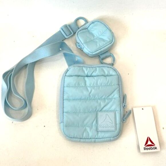Reebok Light Blue Eden Crossbody Quilted Angel Falls Coin Pocket Bag Travel - Picture 1 of 10